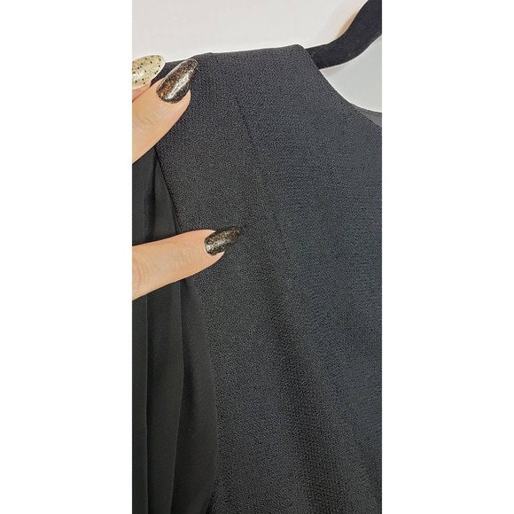 VTG Ursula Switzerland Petite Black Sheer Long Sleeve Gold Beaded Cocktail Dress - Picture 11 of 15